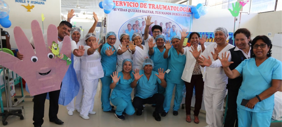 DIRESA Y HOSPITAL SANTA ROSA PROMUEVEN CAMPA&Ntilde;A HIGIENE DE MANOS.