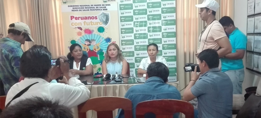 DIRESA MADRE DE DIOS EN CONFERENCIA DE PRENSA DIO A CONOCER LAS CONCLUSIONES DE LA CAMPA&Ntilde;A DE VACUNACI&Oacute;N A LOS NI&Ntilde;OS CONTRA EL SARAMPI&Oacute;N, RUBEOLA Y POLIOMIELITIS.
